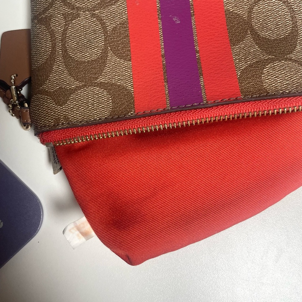 Coach Brown and Red Wristlet - Picture 12 of 14